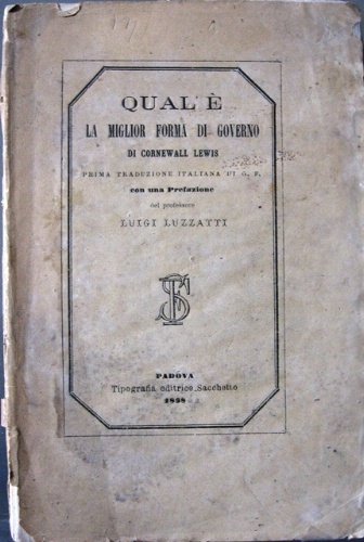 Qual’è [sic] la miglior forma di governo. Prima traduzione italiana …