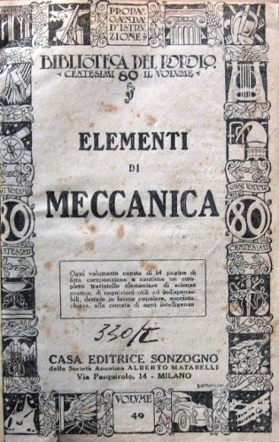 Elementi di meccanica. UNITO A: Il dilettante meccanico. UNITO A: …