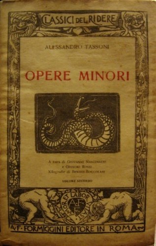 Opere minori. Volume secondo. A cura di Giovanni Nascimbeni e …