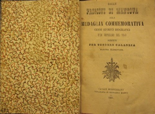 Dalle prigioni di Mantova alla medaglia commemorativa. Cenni storici biografici …