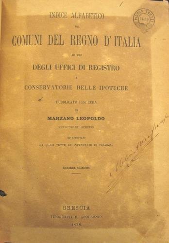 Indice alfabetico dei comuni del Regno d'Italia ad uso degli …