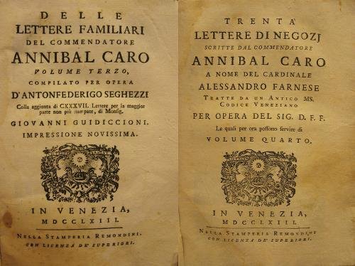 Delle lettere familiari del commendatore Annibal Caro. Volume terzo. Trenta … | Immagine principale