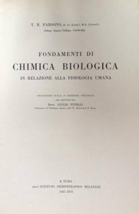 Fondamenti di chimica biologica in relazione alla fisiologia umana. Traduzione …