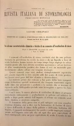 Rivista italiana di stomatologia. Periodico mensile. 1936: Anno V, N. …