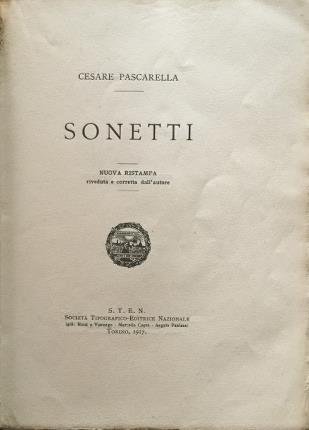 Sonetti. Nuova ristampa riveduta e corretta dall'autore.