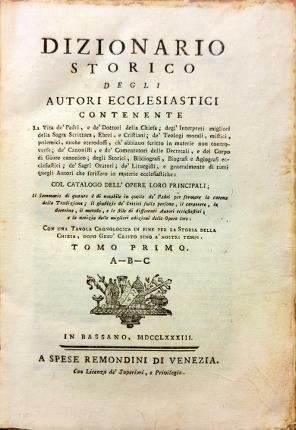 Dizionario storico degli ecclesiastici. Tomo primo. A-B-C.