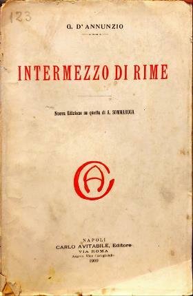 Intermezzo di rime. Nuova edizione su quella di A. Sommaruga.
