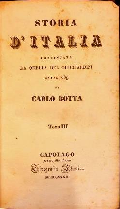 Storia d’Italia continuata da quella del Guicciardini sino al 1789 …