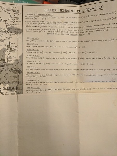 Sentieri segnalati dell'Adamello.