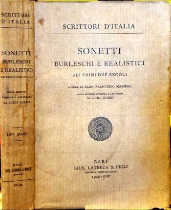 Sonetti burleschi e realistici dei primi due secoli. A cura …