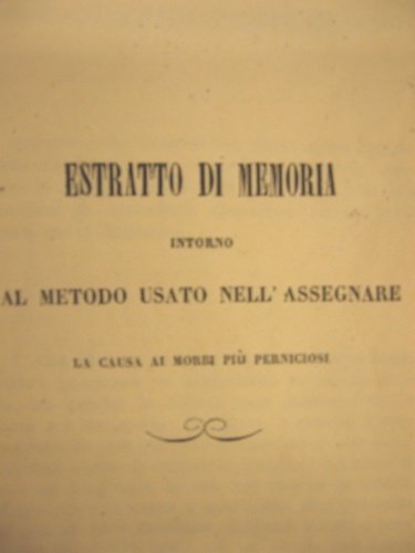 Estratto di memoria intorno al metodo usato nell'assegnare la causa …