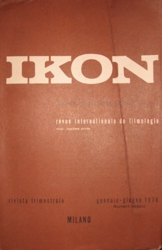 Ikon. Cinéma télévision iconographie. (Revue internationale de filmologie). Rivista trimestrale.