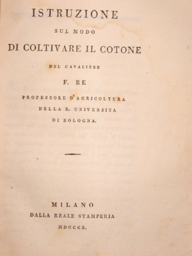 Istruzione sul modo di coltivare il cotone.