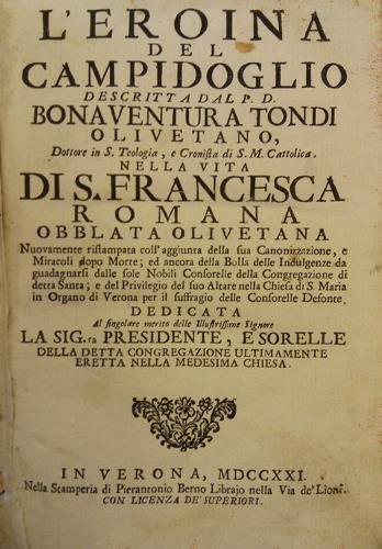 L'eroina del Campidoglio descritta dal P.D. Bonaventura Tondi olivetano. Nuovamente …