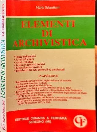Elementi di archivistica.