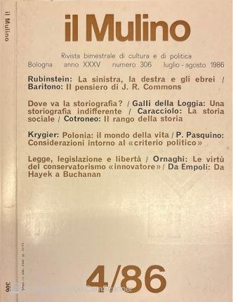 Il Mulino 306. Anno XXXV. Luglio-agosto 1986. | Immagine principale