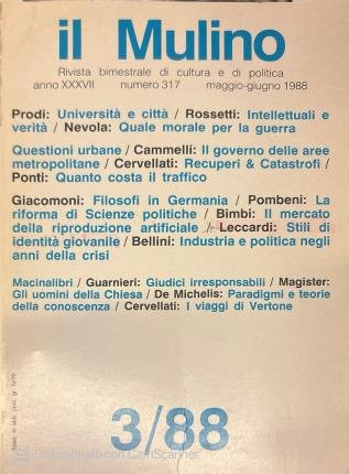 Il Mulino 317. Anno XXXV. Maggio-giugno 1988. | Immagine principale