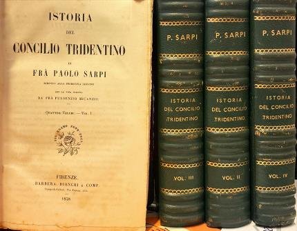 Istoria del Concilio Tridentino di Frà Paolo Sarpi. Quattro volumi.