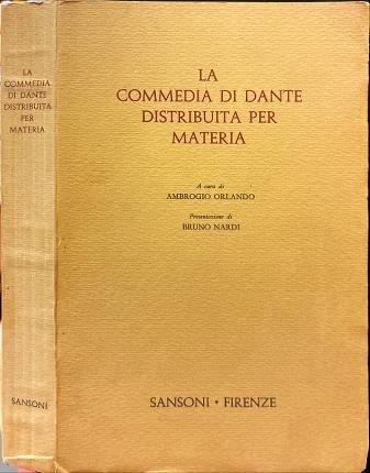 La Commedia di Dante distribuita per materia.