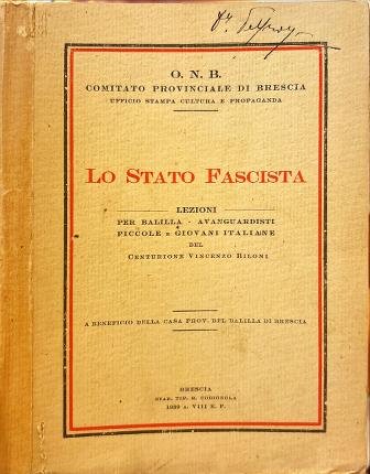 Lo stato fascista.