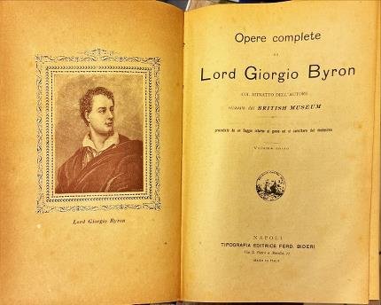 Opere complete di Lord Giorgio Byron.