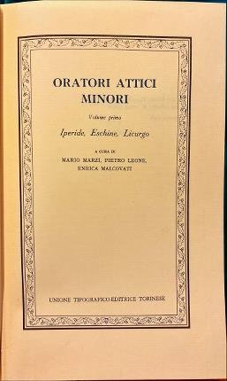 Oratori attici minori. Volume primo.