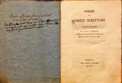 Poesie di Greci scrittori recate in versi italiani da Luigi …