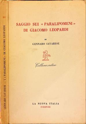 Saggio sui Paralipomeni di Giacomo Leopardi.