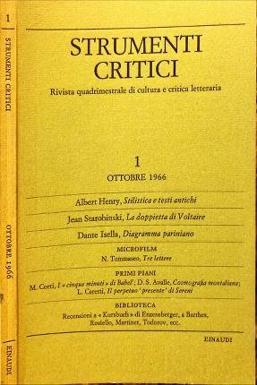 Strumenti critici 1. Ottobre 1966. Rivista quadrimestrale di cultura e …