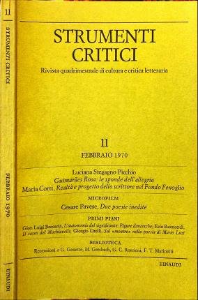 Strumenti critici 11. Febbraio 1970. Rivista quadrimestrale di cultura e …