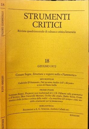 Strumenti critici 18. Giugno 1972. Rivista quadrimestrale di cultura e …