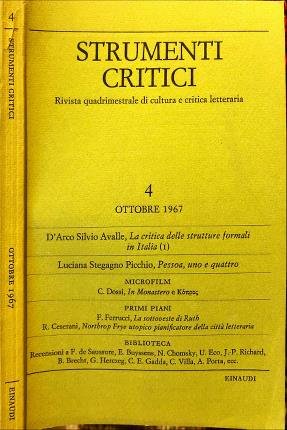 Strumenti critici 4. Ottobre 1967. Rivista quadrimestrale di cultura e …