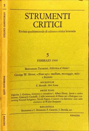 Strumenti critici 5. Febbraio 1968. Rivista quadrimestrale di cultura e …