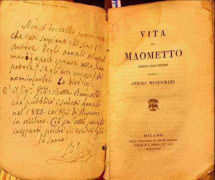 Vita di Maometto scritta dall'autore degli Annali Musulmani.