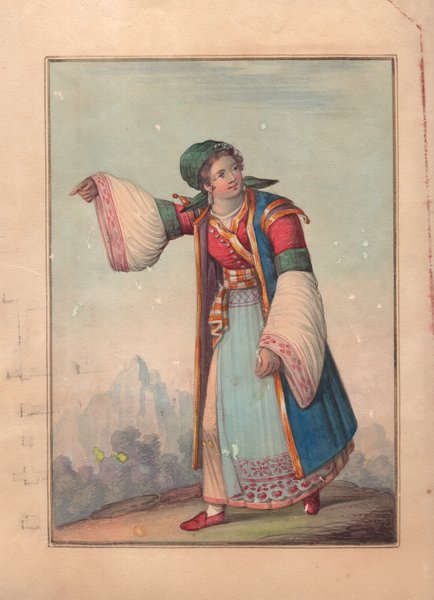 Donna di Villabadessa (Teramo), acquarello, 1845