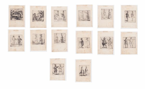 Jacques Callot (1592-1632) - Varie Figure - 14 tavole su …