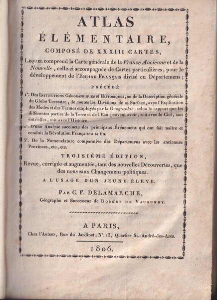 Charles-François Delamarche - Atlas Elémentaire composé de XXXIII cartes - …