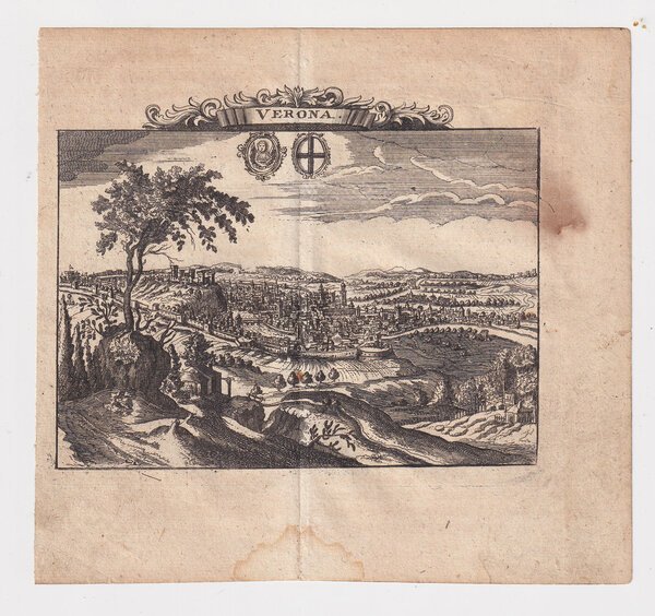 1712, Antica carta mappa di Verona