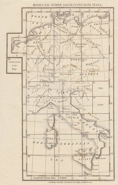 John Stockdale, Carta dell'Italia ed Europa, 1800