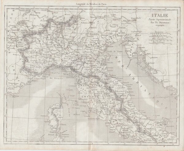 Carta dell' Italia Settentrionale, 1834