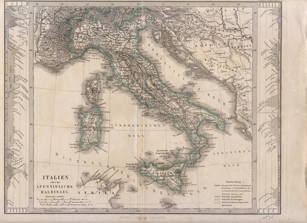 Italien, Carta dell' Italia Meridionale, 1870