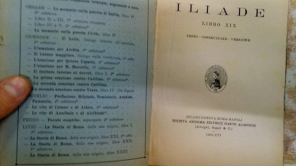 ILIADE LIBRO XIX TRADUTTORE INTERLINEARE