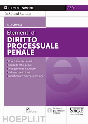 ELEMENTI DI DIRITTO PROCESSUALE PENALE CD. 230