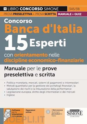 CONCORSO BANCA D'ITALIA - 15 ESPERTI CON ORIENTAMENTO NELLE DISCIPLINE …