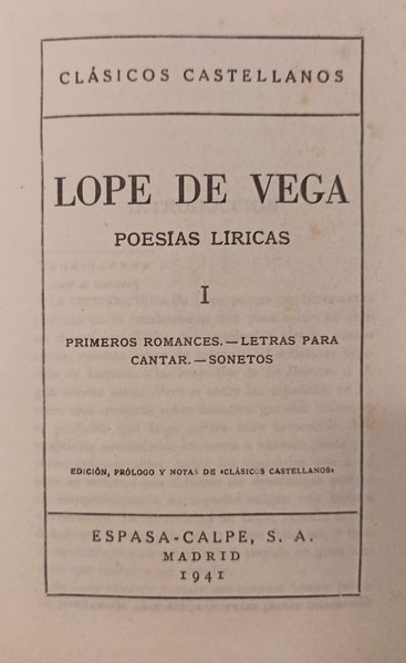 Poesias. Liricas