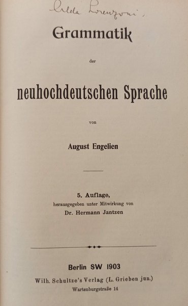 GRAMMATIK der NEUHOCHDEUTSCHEN SPRACHE