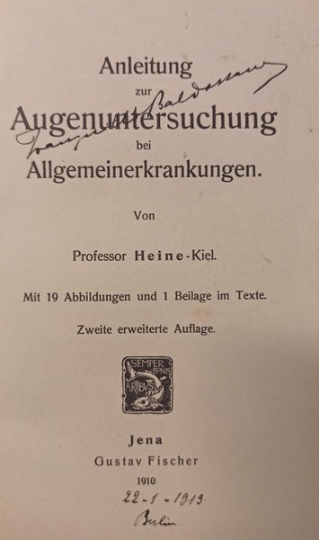 Anleitung zur Augenuntersuchung bei Allgemeinerkrankungen.