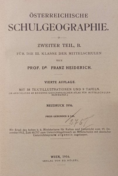 Osterreichische schulgeographie