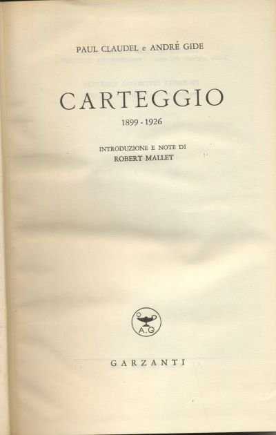 carteggio 1899-1926 | Immagine principale