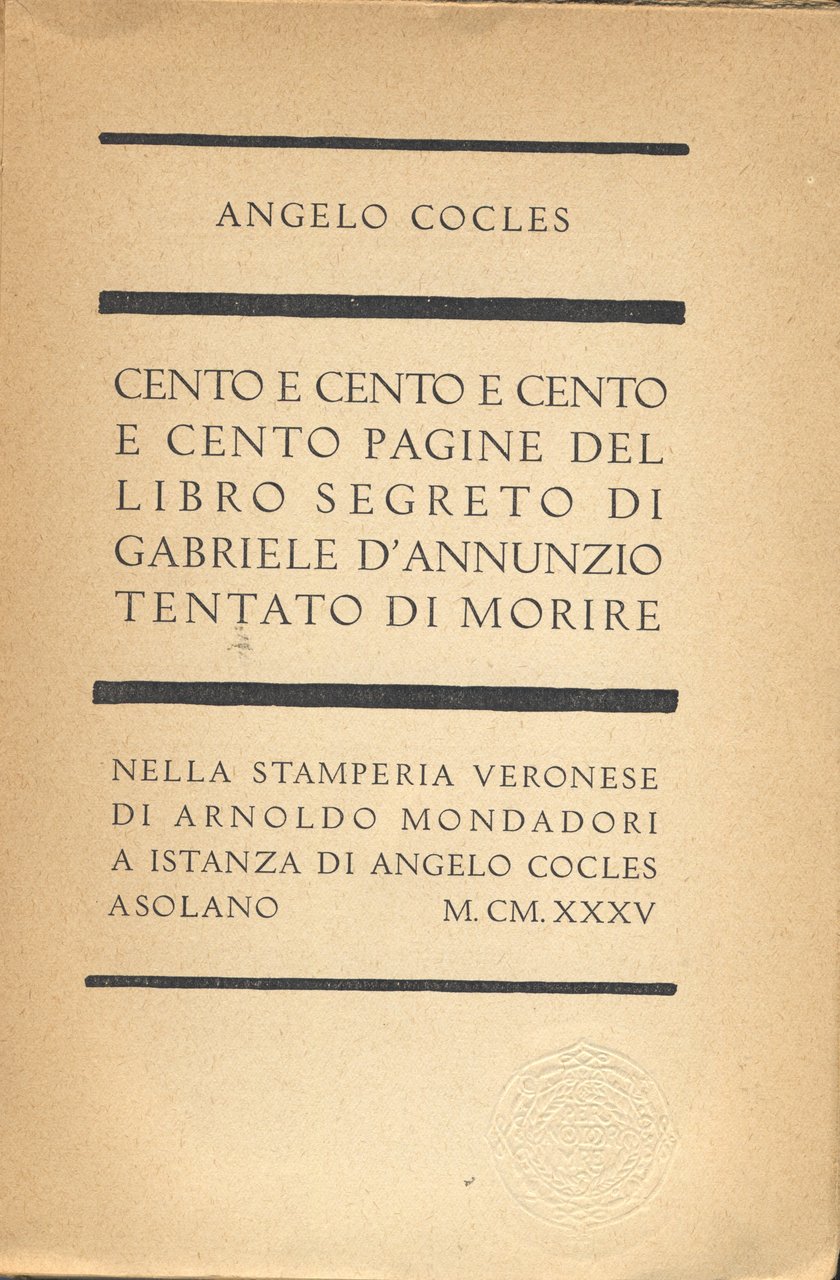 Cento e cento e cento e cento pagine del libro …